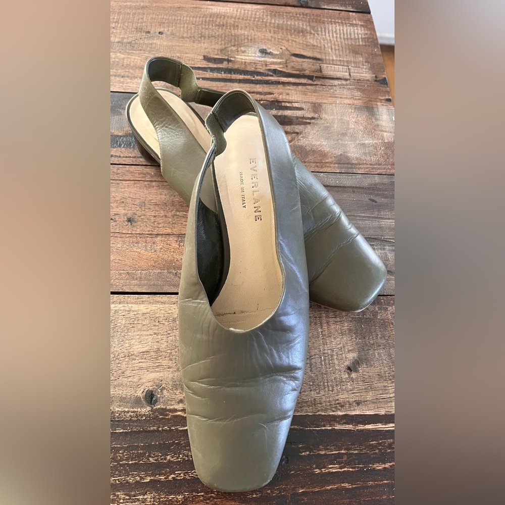 Everlane Women's Sage Green Leather Loafers